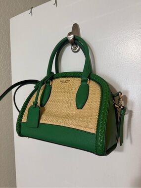 Kate Spade Reiley straw medium dome crossbody bag